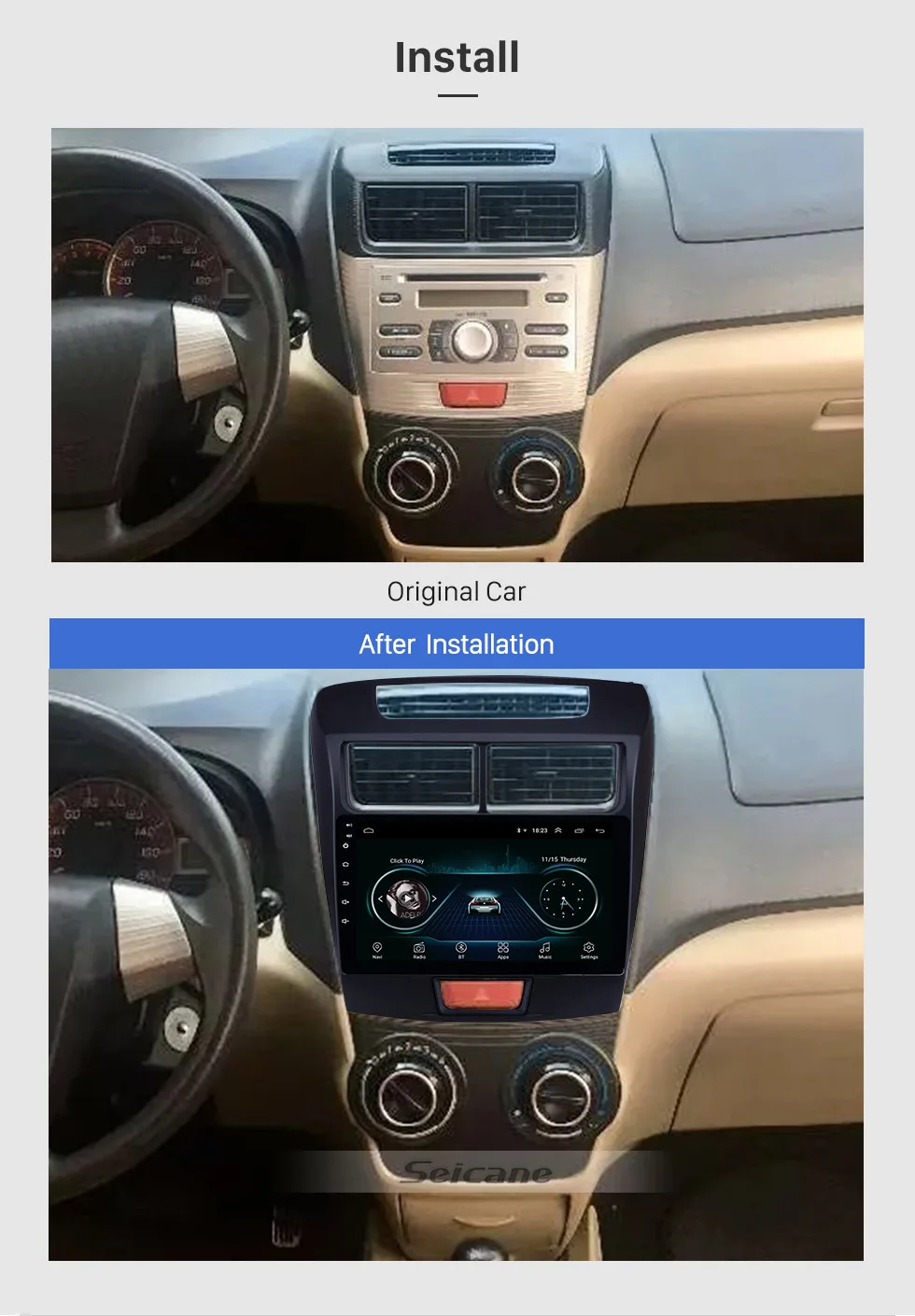Cheap Seicane 2din Android 8.1 Car Radio Multimedia Video Player Navigation GPS For Toyota Avanza 2010 2011 2012 2013 2014 2015 2016 3