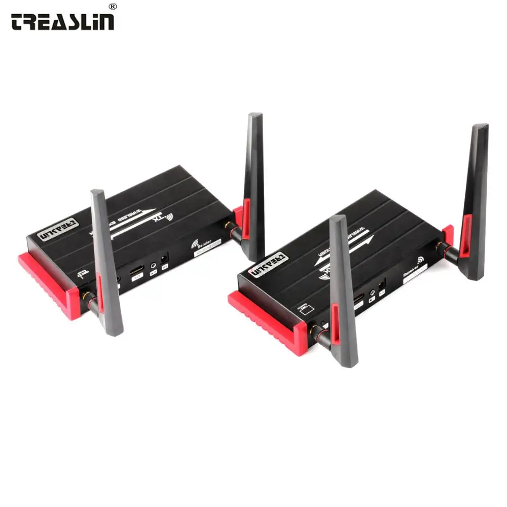 

TreasLin Wireless HDMI Transmitter Receiver Extender Dongle Adapter With IR Remote HDMI Extender Over 5G Signal for Home Church