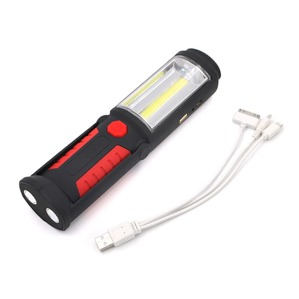 Многофункциональный встроенный аккумулятор COB фонарик зарядка через USB светодиодный рабочий свет наружное освещение Кемпинг аварийный свет