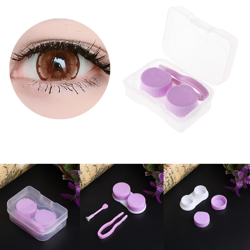 Plastic Clear Contact Lens Case Box Holder Storage Travel ...