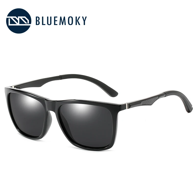 BLUEMOKY, Черные Квадратные Солнцезащитные очки для мужчин, UV400, поляризационные очки, солнцезащитные очки для мужчин, для вождения, Polaroid, фирменный дизайн, оттенки для мужчин