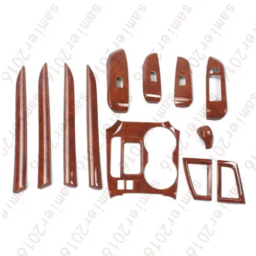 12x Wood Grain Inner Trim Kit Full Set Cover For Toyota Kluger