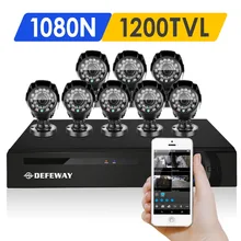 DEFEWAY 8 1200TVL 720P HD Outdoor CCTV Security Camera System 1080N Home Video Surveillance DVR Kit 8 CH 1080P HDMI Output