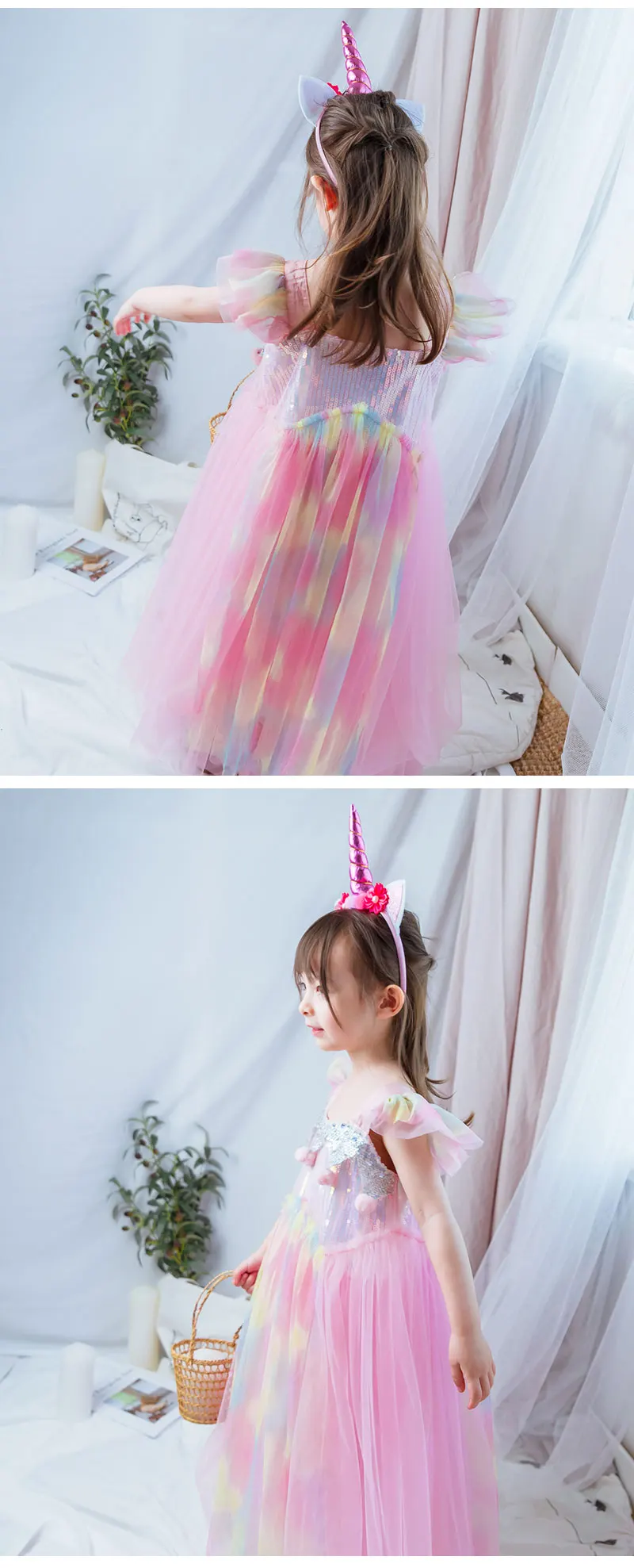 2019 розовый девушка платья с единорогом для обувь девочек Радуга принцесса платья вечеринок Цветок День рождения косплэй костюм Хэллоуина