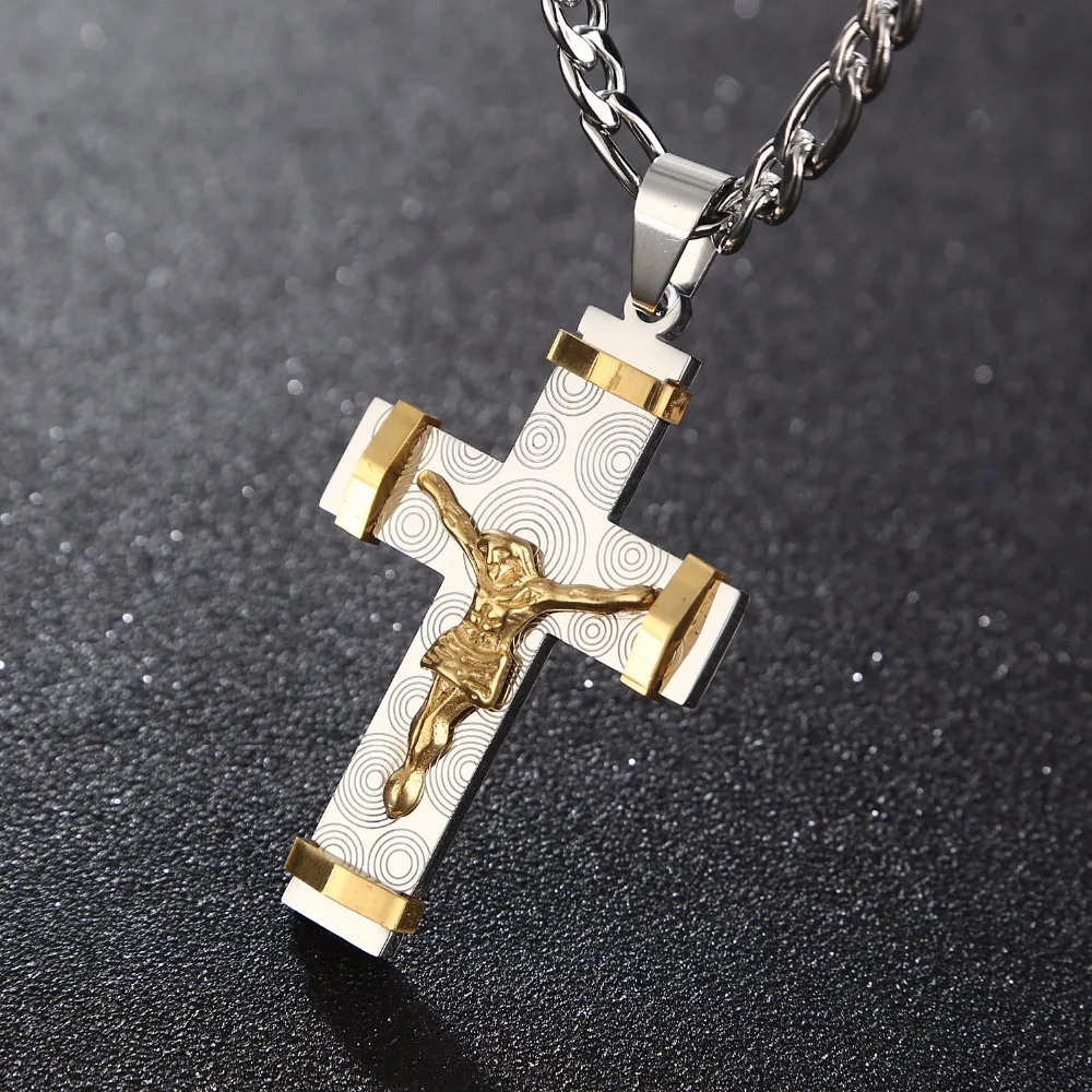 Jesus Cross Pendant Necklace Link 
