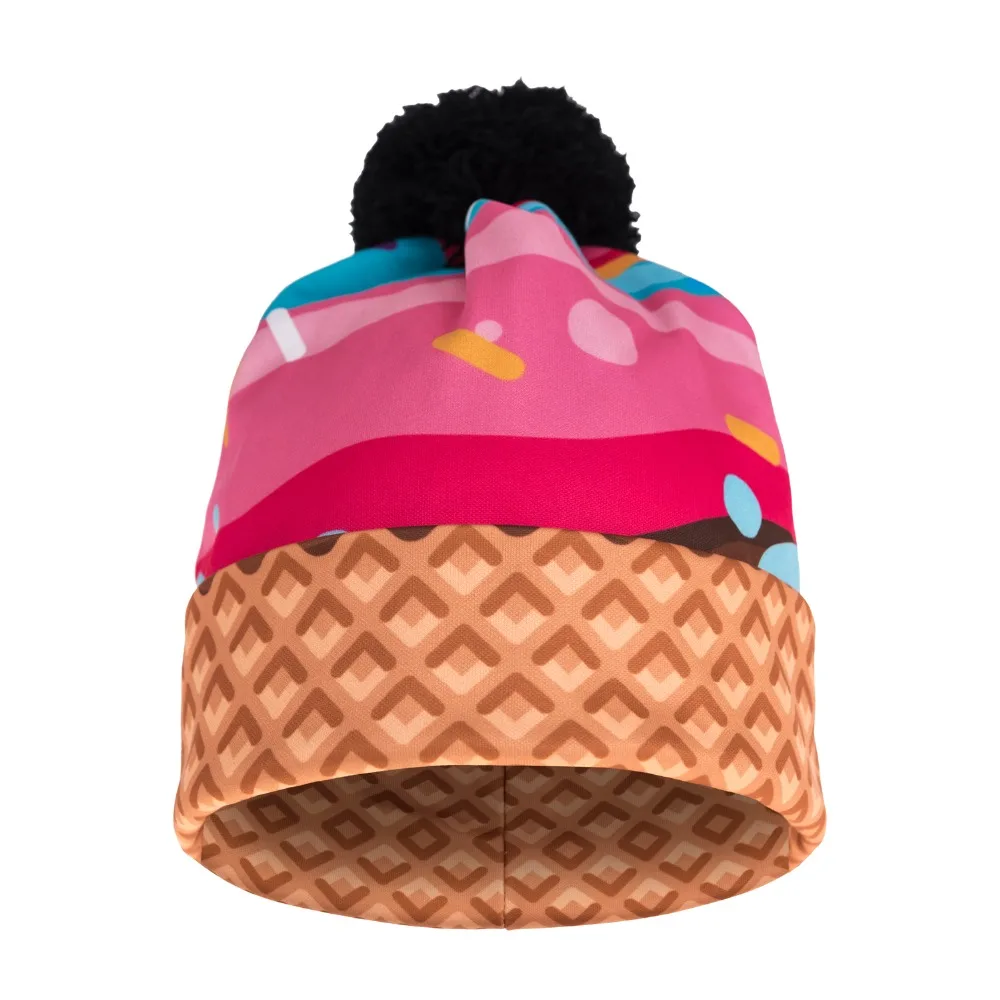 High Quality Beanies Hats Icecream Sweet 3D Printing Autumn Winter Warm Unisex Knitted Cap Soft