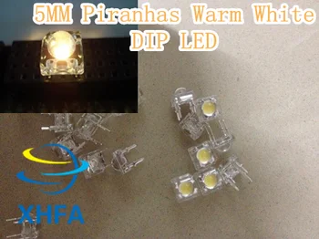 

500 LED 5MM Piranha Round Super Flux Warm white Leds 4 pin Dome Wide Angle Super Bright Light Lamp For Car Light DIODES