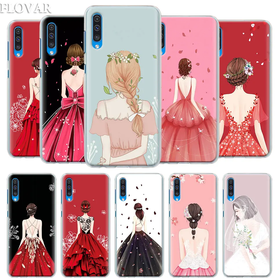 

Beautiful Wedding Dress Girl Case Cover for Samsung Galaxy A30 A40 A50 A70 A6 A8 Plus A7 A9 2018 M30 Phone Case Coque
