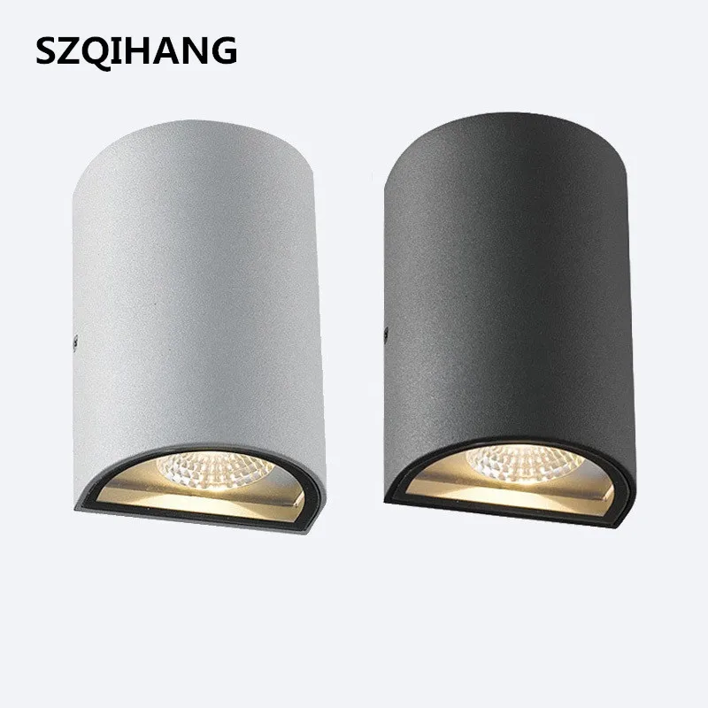 Новейший дизайн 2x7W серый корпус черный теплый холодный белый D160x90mm светодиодный