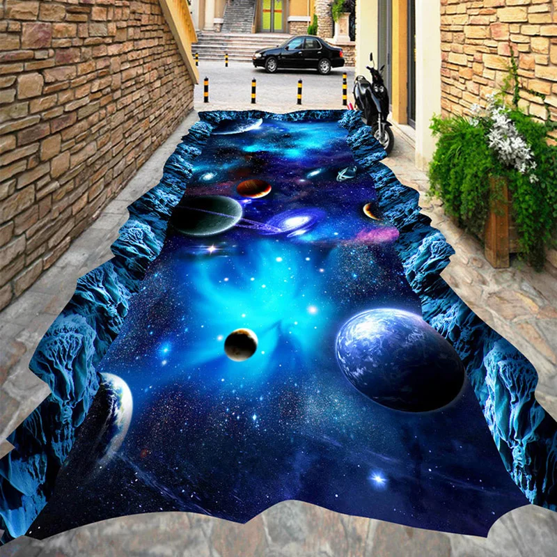 Papel de Parede Shopping ao ar Quarto do Miúdo 3d Star Universe Piso Moderno Mural Livre 3d Pisos Pvc Auto Adesivo à Prova d’ Água
