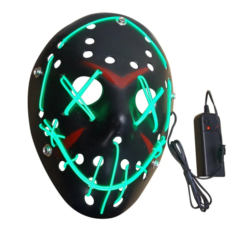 

Halloween Mask LED Light Up Black Mask from The Election Year Great for Festival Cosplay Halloween Costume Jason Mask