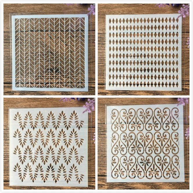 

4Pcs/Set 13cm Arrow Wavy DIY Craft Layering Stencils Wall Paint Scrapbook Stamp Embossing Album Decorative Card Template