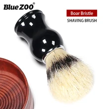 Blue Zoo 1 шт Мужская щетина для бритья, мягкая нейлоновая Парикмахерская щетка для чистки бороды с металлической ручкой из смолы BZ115