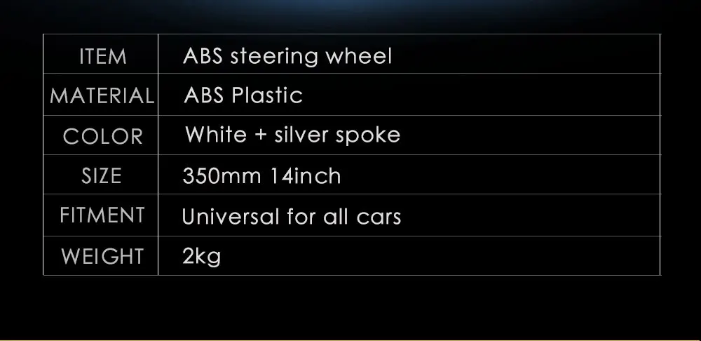 350 мм без каблука Белый ABS рулевого колеса автомобиля с серебро хром говорил окрашены цветные NOB классическое рулевое колесо