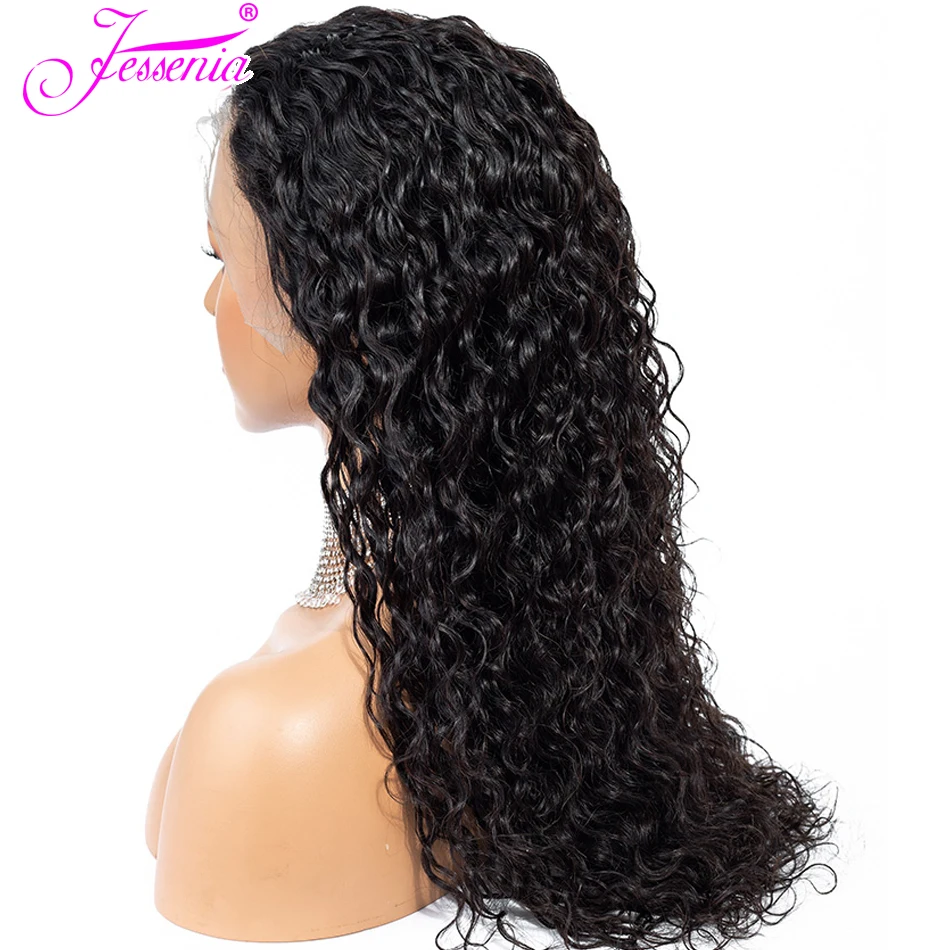 Brazilian Water Wave Lace Front Human Hair Wigs 13*4 Front Lace Wigs With Baby Hair Pre Plucked Hairline 150% Density