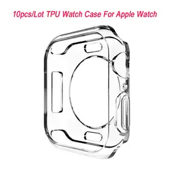 10 шт./партия, мягкий силиконовый чехол из ТПУ для Apple Watch, высокая прозрачность, устойчивый к царапинам бампер, чехол для iWatch серии 4 3 2
