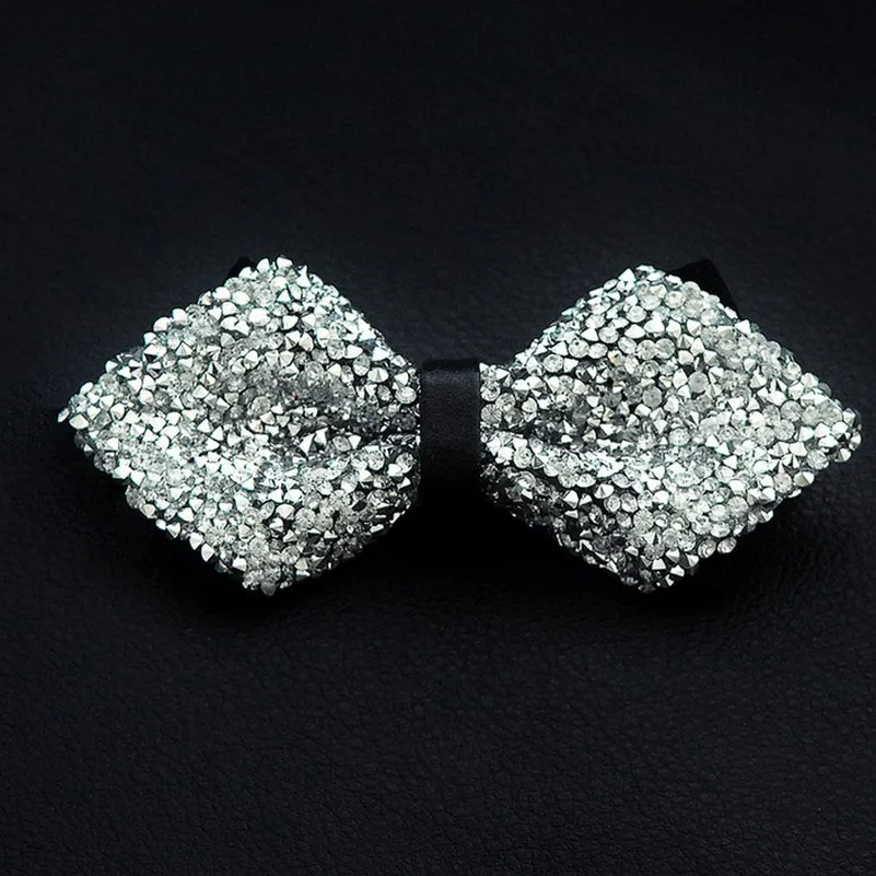 Роскошные свадебные галстуки-бабочки с блестками для мужчин; цвет золотистый, серебристый, черный; модные вечерние галстуки
