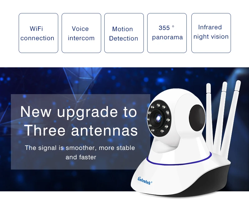 Lintratek Wireless Security 2MP Wifi Camera HD 1080P IP Camera with Two way Audio IR Night Vision Remote Control for Home Office