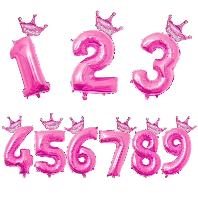 

BABY birthday Pink Blue Number Foil Balloons Helium Birthday Wedding Decoration Air Balloons Event Party Supplies