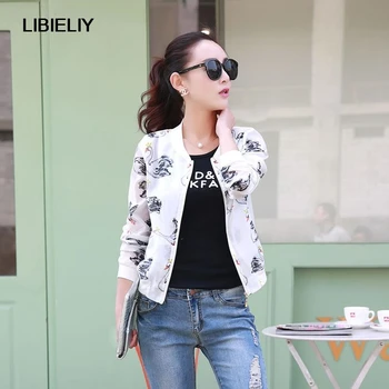

Nice Slim Print Jacket Women Sunscreen Clothing Coat Chaquetas Mujer Fashion Bomber Jacket