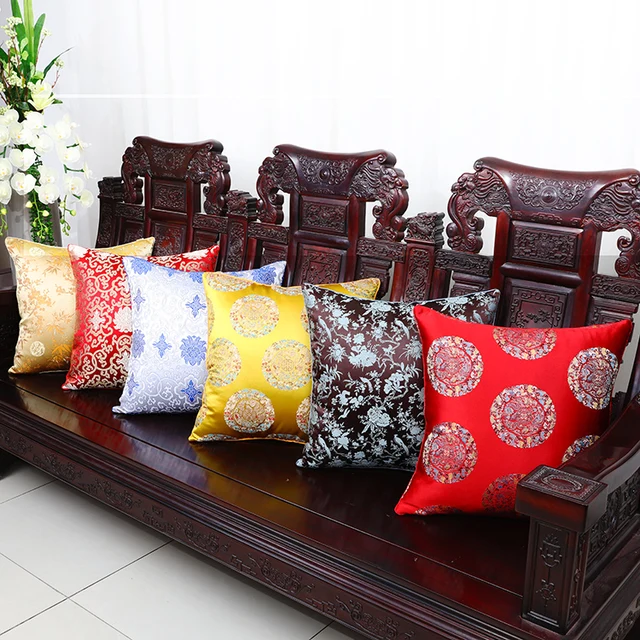 Clic Jacquard Christmas Chair Covers Cushion Support Pillow Clic Jacquard Christmas Chair Covers Cushion Support Pillow Decorative Sofa Cover Chinese Silk Satin