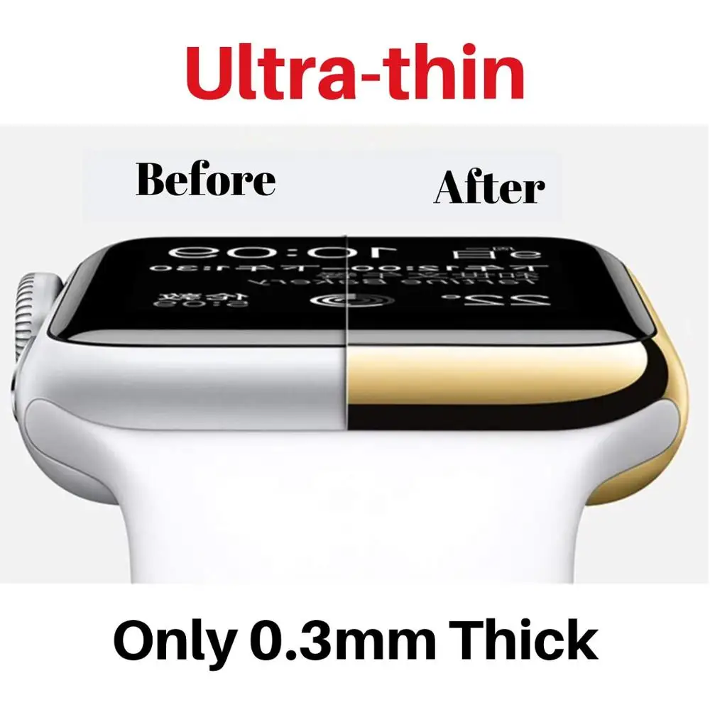 full Screen protector Bumper Ultra thin PC hard Case for Apple watch Series 3/2 38MM 42MM cover Band for iwatch 4 5 40mm 44mm