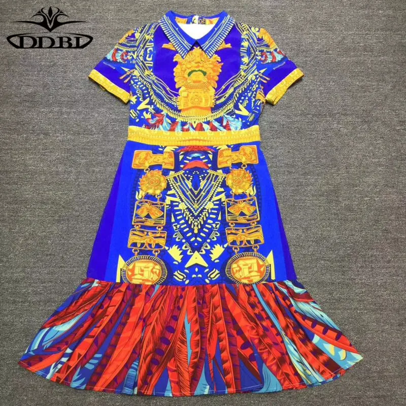 3d print dress blue mermaid dresses summer runway dress high quality 2018 20180608
