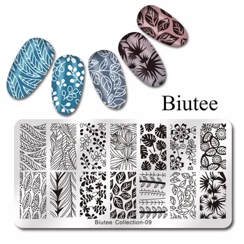 

Biutee 1 Pc Biutee 12*6cm Nail Stamping Plates Flower Plant Leaves Design Nails Art Stamp Templates for Nail Gel Polish