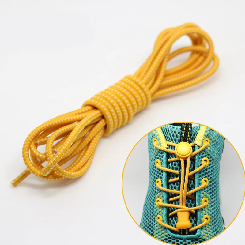 EPHER 7 пар эластичные без галстука кроссовки со шнурками самофиксирующиеся шнурки для тренера бегуна разных цветов - Цвет: gold