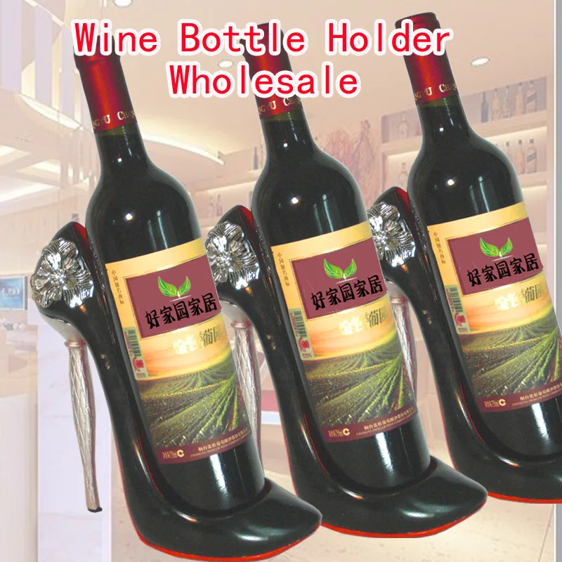 Wholesale high heel shoe wine holder, liquor bottle holder