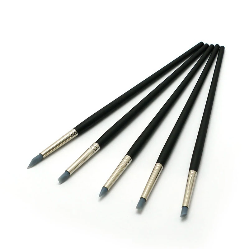 5Pcs Polymer Clay Carving Craft Brush Pottery Tools Clay Sculpture Nail NEW 
