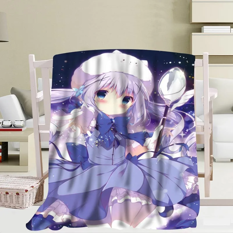 Пользовательское Gochuumon Wa Usagi Desu Ka аниме одеяло для офиса, дивана, одеяло, переносное мягкое одеяло для кровати, для путешествий, для взрослых, для дома - Цвет: 2