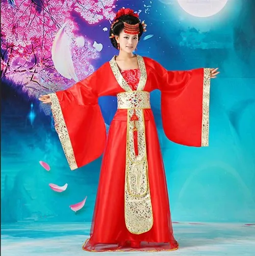 Женский костюм для выступлений волшебный древний классический в стиле ханьфу Китайский народный танец традиционный костюм шифоновое платье L103