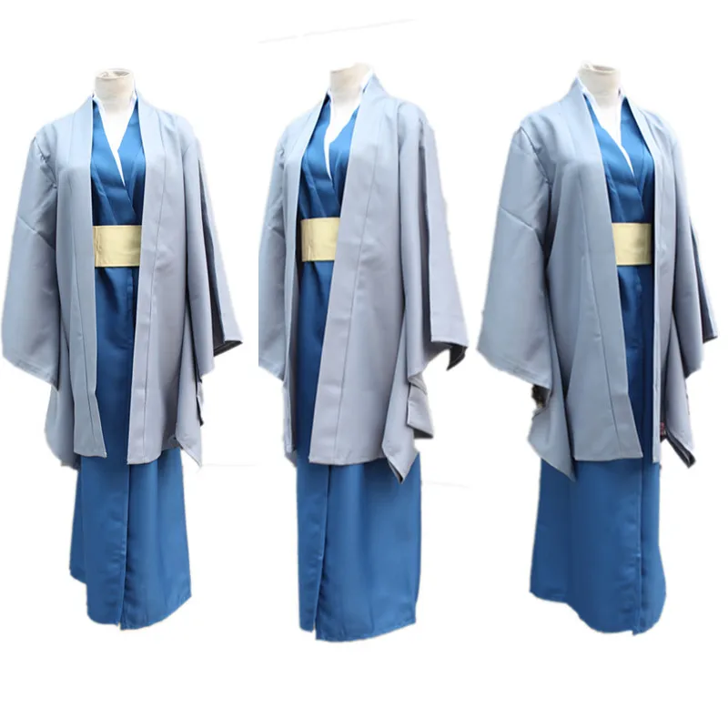 

Gintama Silver Soul Katsura Kotarou Kimono Anime Cosplay Costume Kotaro Katsura Full Set Uniform +Free Track