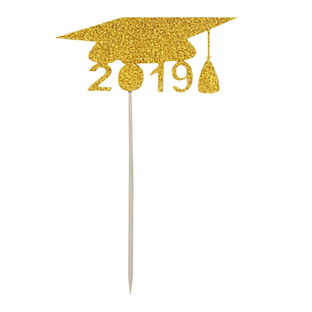 

12Pcs Graduation Cap Hat Cupcake Toppers Graduate Party Graduation Decoration