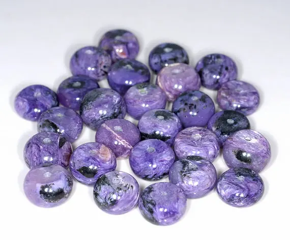12x8 мм бусины класса А из драгоценных камней Charoite фиолетовые круглые кусочки 12x6