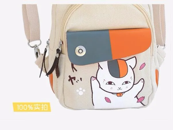 1 piece Anime Manga Natsume Yuujinchou Backpack Canvas Shoulders Bag Children Schoolbags Unisex Canvas Anime Travel Bag