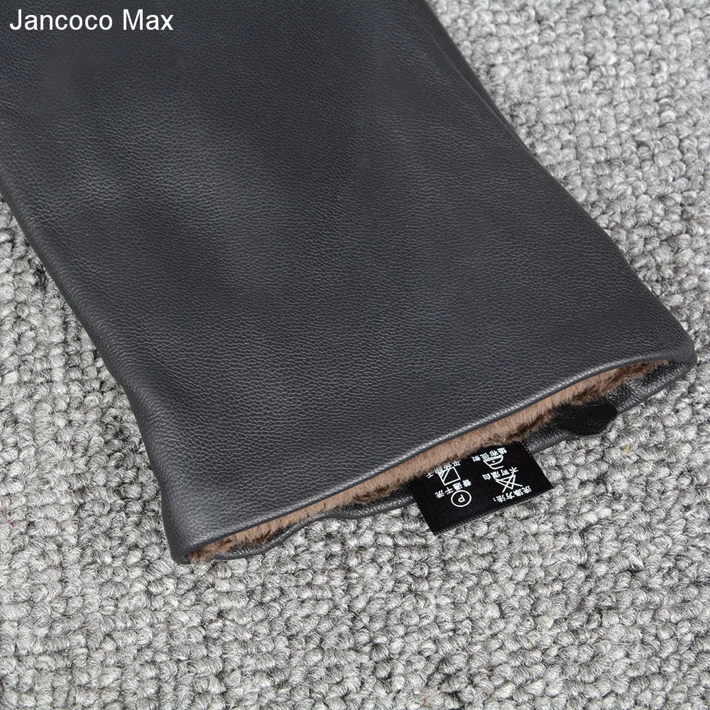 Jancoco Max, черные и коричневые, новинка, натуральная овчина, кожаные перчатки, зимние, теплые, бренд, для вождения, варежки для мужчин, S2058