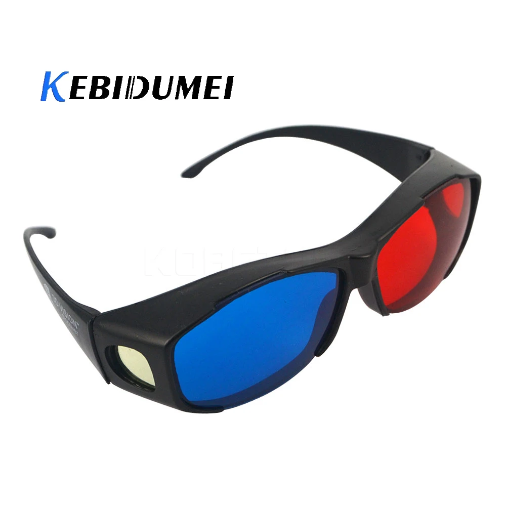 Kebidumei 5 шт. красные синие красно-синие очки Голубой 3D Близорукость и общее видение игры Стерео Фильмы мерный анаглиф пластиковые очки