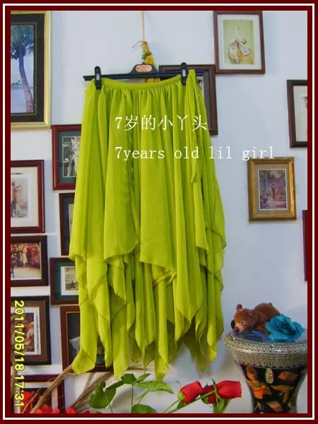 

Chiffon belly dance skirt Italy chiffon 12 angle with 1 side slit long skirt EW10
