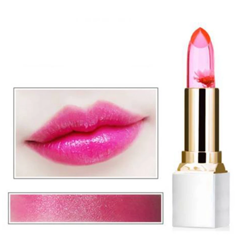 Прозрачный натуральный красный Lip Stick Температура Цвет изменить длительный увлажняющий крем цветок желе помады макияж