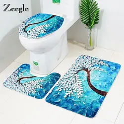 Zeegle туалет коврик Ванная комната дерево печати Ванная комната ковер впитывающие для туалета коврик для ванной коврики Нескользящие