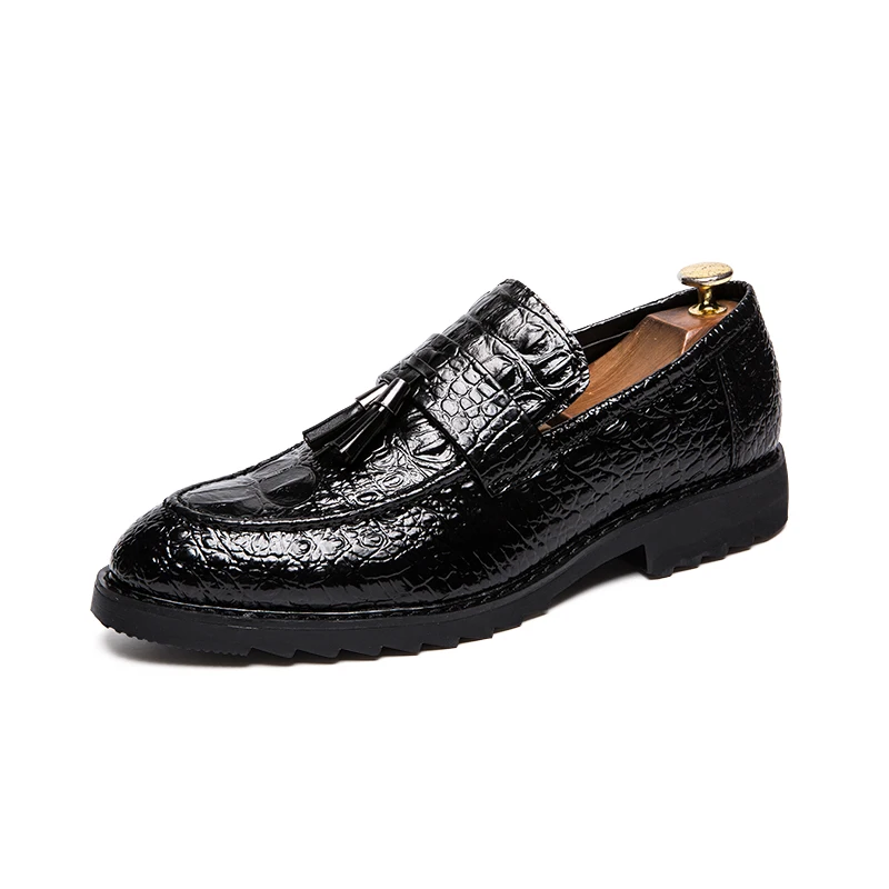 cool unique snake skin men leather shoes fashion moccasins italian designer business male footwear brogue oxford shoes for men  (2)