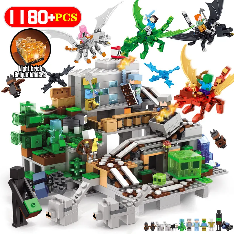 

My World Series Building Blocks Compatible LegoINGLY Organs Of The Cave LED Light With 6 Dragon Educational Building Blocks Toys