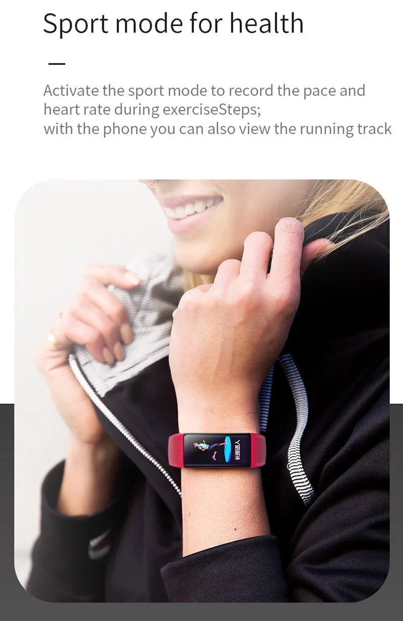 A9 Smart Bracelet Blood Pressure Heart Rate Female Physiological Reminder Fitness Tracker for PK Honor Band 4 Xiaomi Mi Band 3 2
