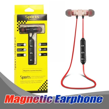 

200PCS M5 Bluetooth Earphone Neckband magnetic metal wireless Running Sport Earphones True stereo With Mic BT 4.1 For Smartphone