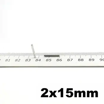 

N42 NdFeB Magnets Dia. 2x15mm Super Powerful Bulk Small Round NdFeB Neodymium Disc Magnets 100pcs