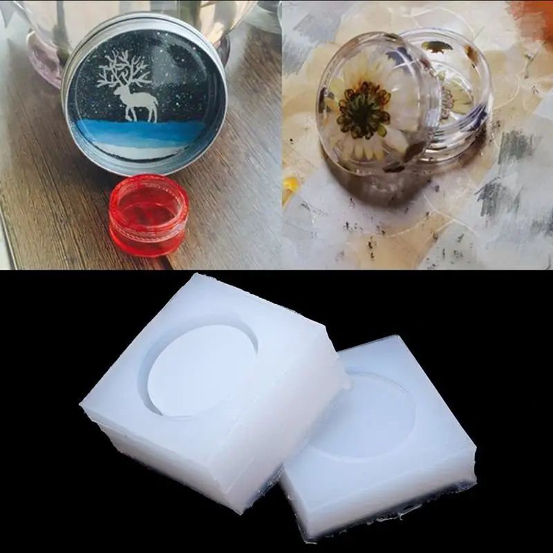 DIY круглая силиконовая коробка для хранения формы литья ювелирных