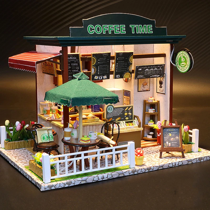 Doll House Wooden Furniture Diy House Miniature Box Puzzle Assemble 3D Miniaturas Dollhouse Kits Toys Children Birthday Gift D57