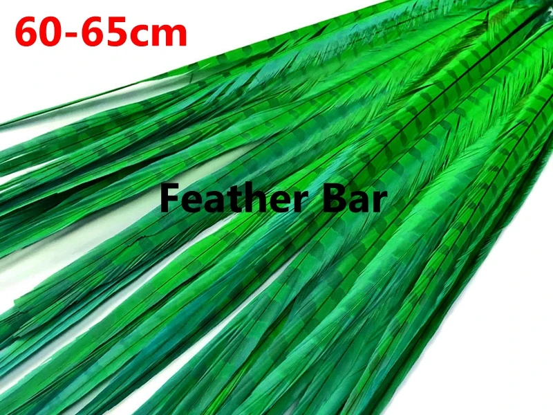 

Free Shipping 200pcs deep green ringneck tail Feather 40-65cm Bleached and dyed pheasant Feather